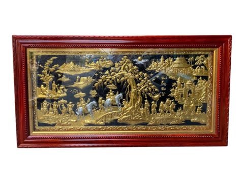Tranh Vinh Quy Bái Tổ bằng đồng 90x1m7