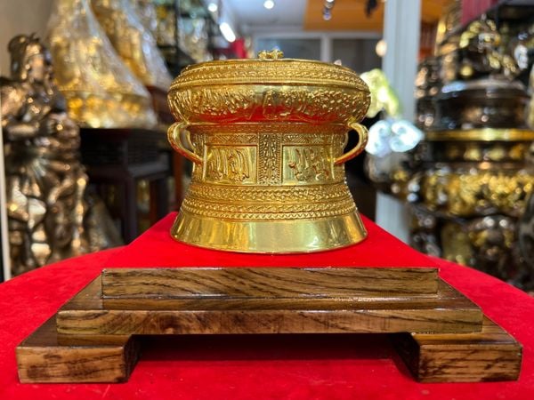 Trống đông 12cm mạ vàng 24k