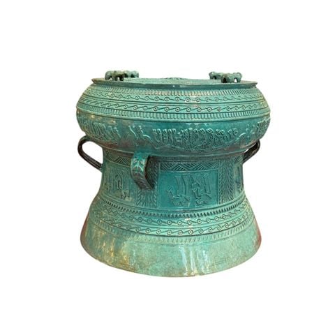 Trống đồng Đông Sơn đường kính 15cm mẫu cổ