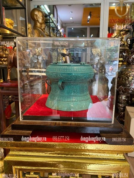 Trống đồng Đông Sơn đường kính 15cm mẫu cổ