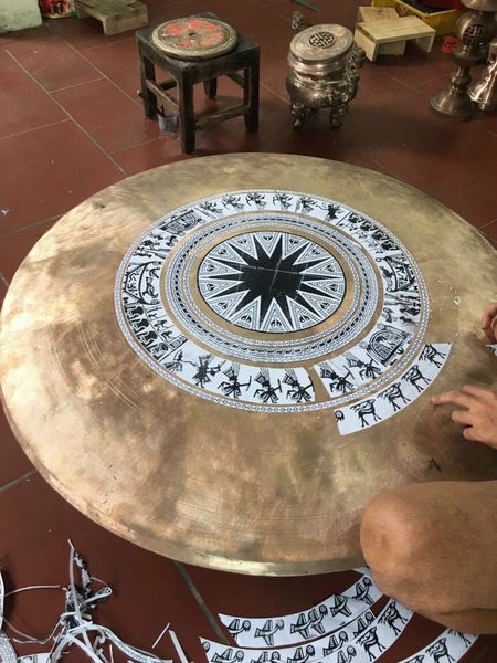 trống đồng đông sơn khảm ngũ sắc