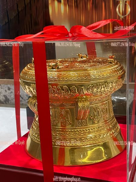 Trống Đồng Đông Sơn lưu niệm dát vàng