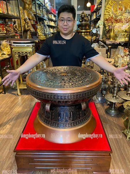 Trống đồng Đông Sơn đường kính 60cm nặng 50kg