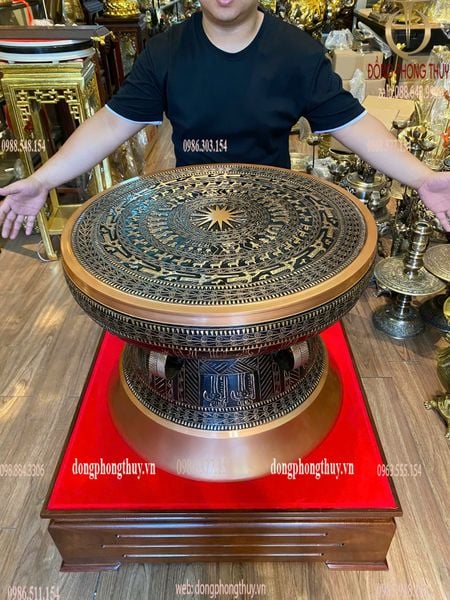Trống đồng Đông Sơn đường kính 60cm nặng 50kg