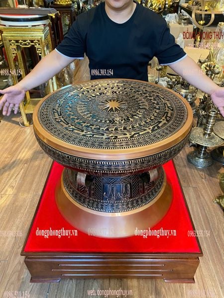 Trống đồng Đông Sơn đường kính 60cm nặng 50kg