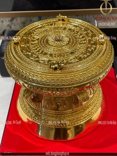 Trống đồng Đông Sơn dát vàng 24k quà tặng doanh nghiệp