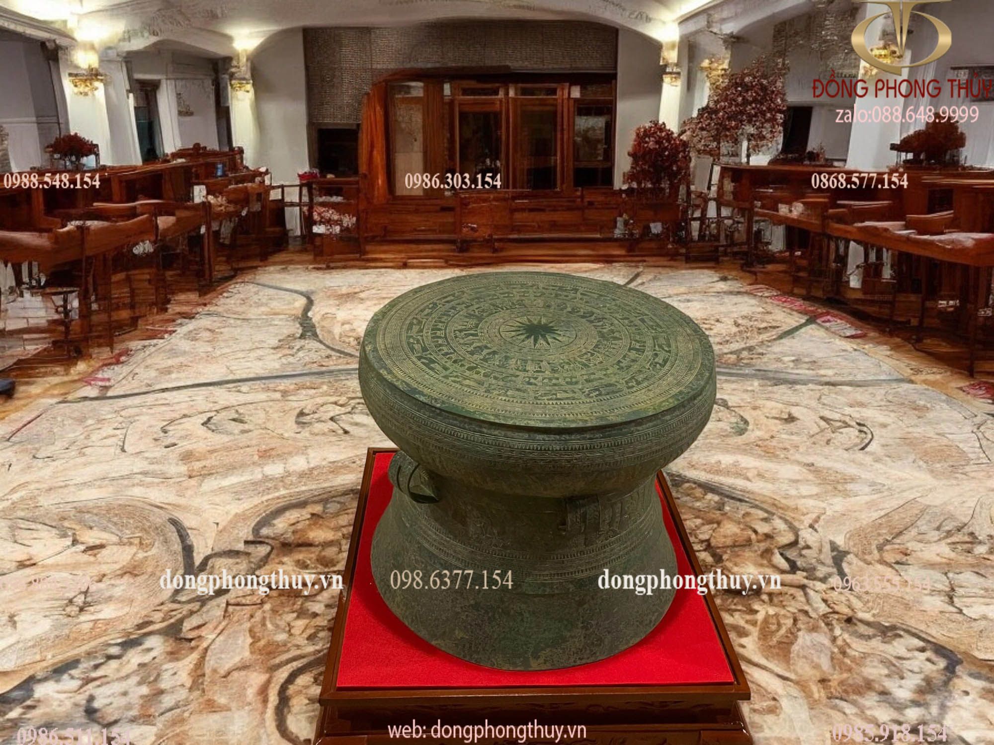 Trống đồng Đông Sơn ngọc lũ đồng đỏ giả cổ