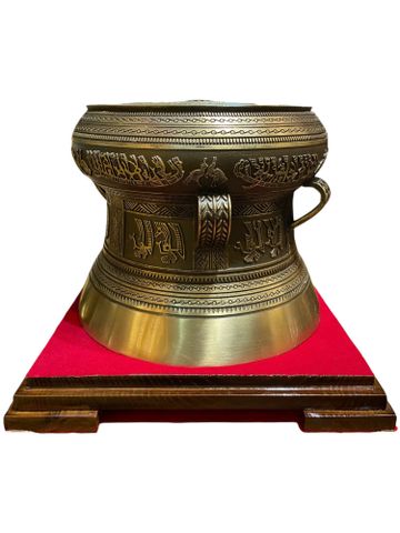 Trống đồng Đông Sơn bằng đồng hun đường kính 25cm