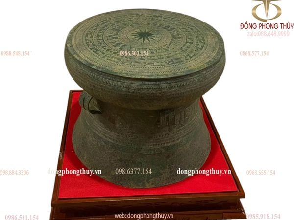 Trống đồng Đông Sơn Ngọc Lũ lớp gỷ đồng giả cổ bằng đồng đỏ
