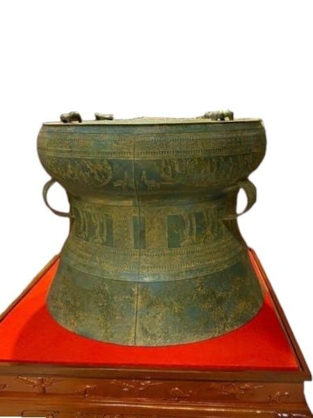 Trống đồng Đông Sơn Ngọc Lũ lớp gỷ đồng giả cổ bằng đồng đỏ