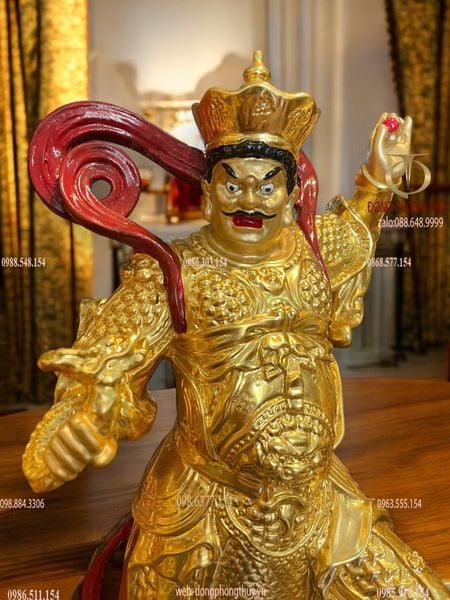 Tứ Đại Thiên Vương bằng đồng dát vàng 24k vẽ màu Cao 41 nặng 27kg