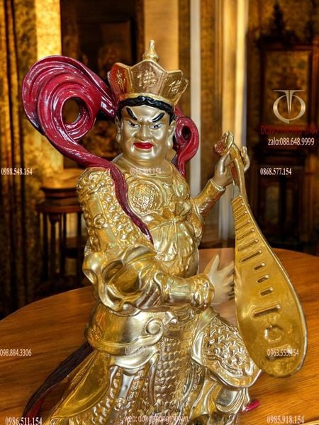Tứ Đại Thiên Vương bằng đồng dát vàng 24k vẽ màu Cao 41 nặng 27kg