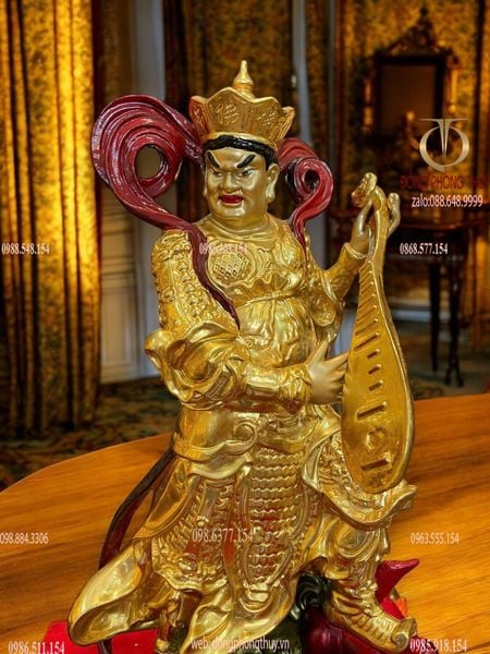 Tứ Đại Thiên Vương bằng đồng dát vàng 24k vẽ màu Cao 41 nặng 27kg