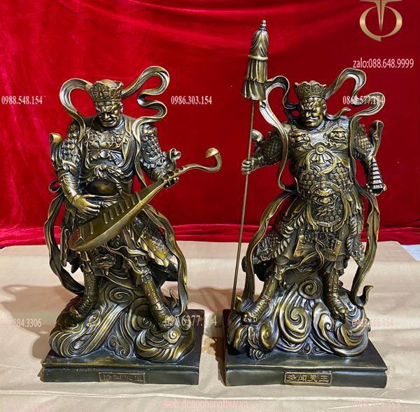 Bộ Tứ Đại Thiên Vương bằng đồng cao 48 ngang 28 sâu 16cm nặng 50kg