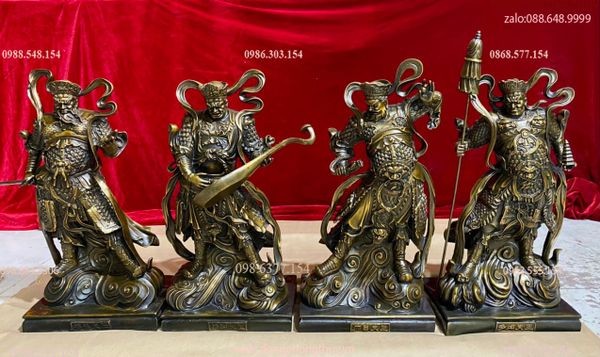 Bộ Tứ Đại Thiên Vương bằng đồng cao 48 ngang 28 sâu 16cm nặng 50kg