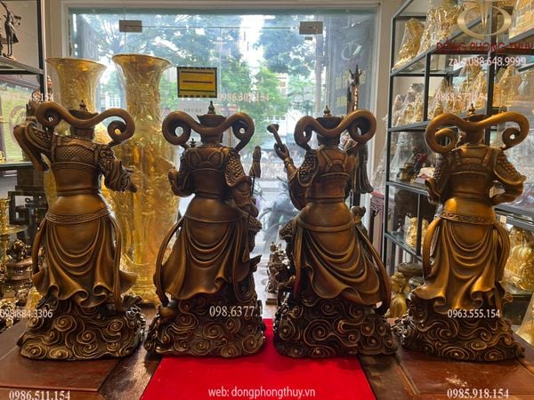 Tứ Đại Thiên Vương bằng đồng Cao 41 ngang 19 sâu 10 nặng 27 kg