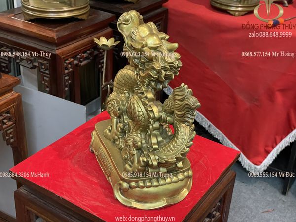 Tượng rồng giáp tiền cỡ đại cao 26.5cm nặng 3,5kg chữ Nho
