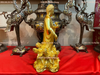 tượng a di đà đứng tọa đài sen bằng đồng dát vàng 24k cao 37cm ngang 20cm nặng 4kg