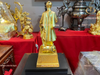 tượng trần hưng đạo - tượng trần quốc tuấn bằng đồng dát vàng 24k cao 30cm  ngang 11cm sâu 12cm nặng 2,4kg