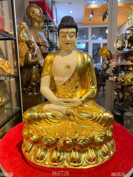 Tượng phật a di đà 30cm dát vàng 24k
