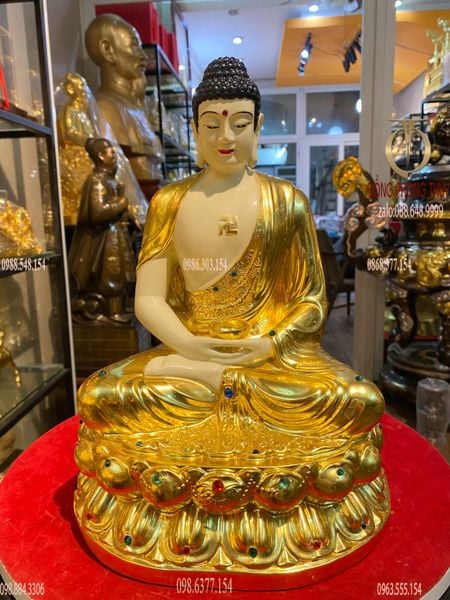 Tượng phật a di đà 30cm dát vàng 24k