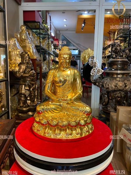 Tượng phật A Di Đà dát vàng 24k cao 30 cm nặng 3,5kg