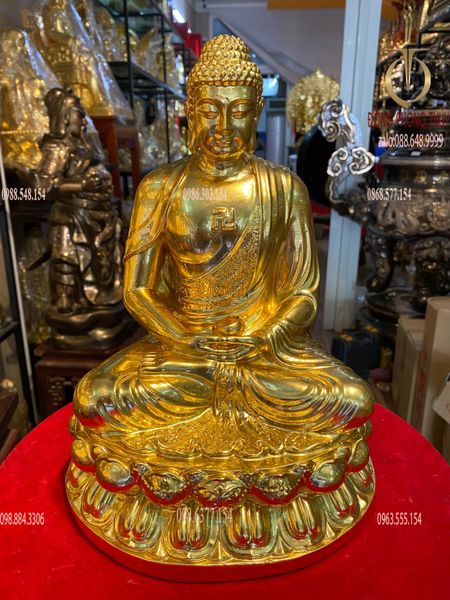 Tượng phật A Di Đà dát vàng 24k cao 30 cm nặng 3,5kg