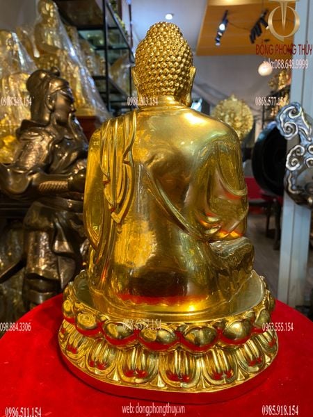 Tượng phật A Di Đà dát vàng 24k cao 30 cm nặng 3,5kg