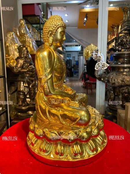 Tượng phật A Di Đà dát vàng 24k cao 30 cm nặng 3,5kg