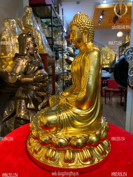 Tượng phật A Di Đà dát vàng 24k cao 30 cm nặng 3,5kg