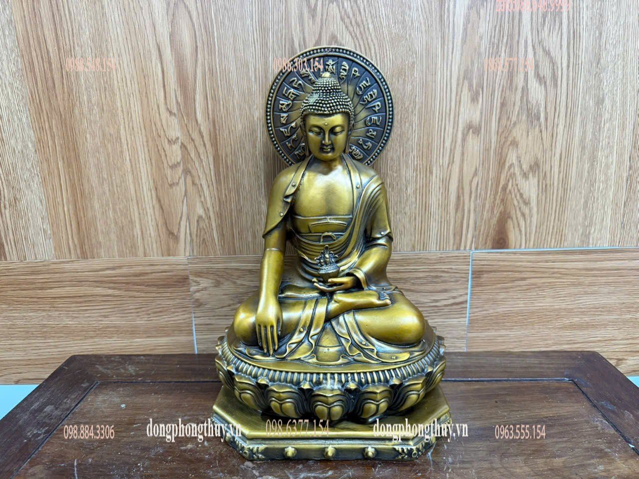 Tượng dược sư bằng đồng cao 32cm ngang 20 sâu 17 nặng 6,4kg
