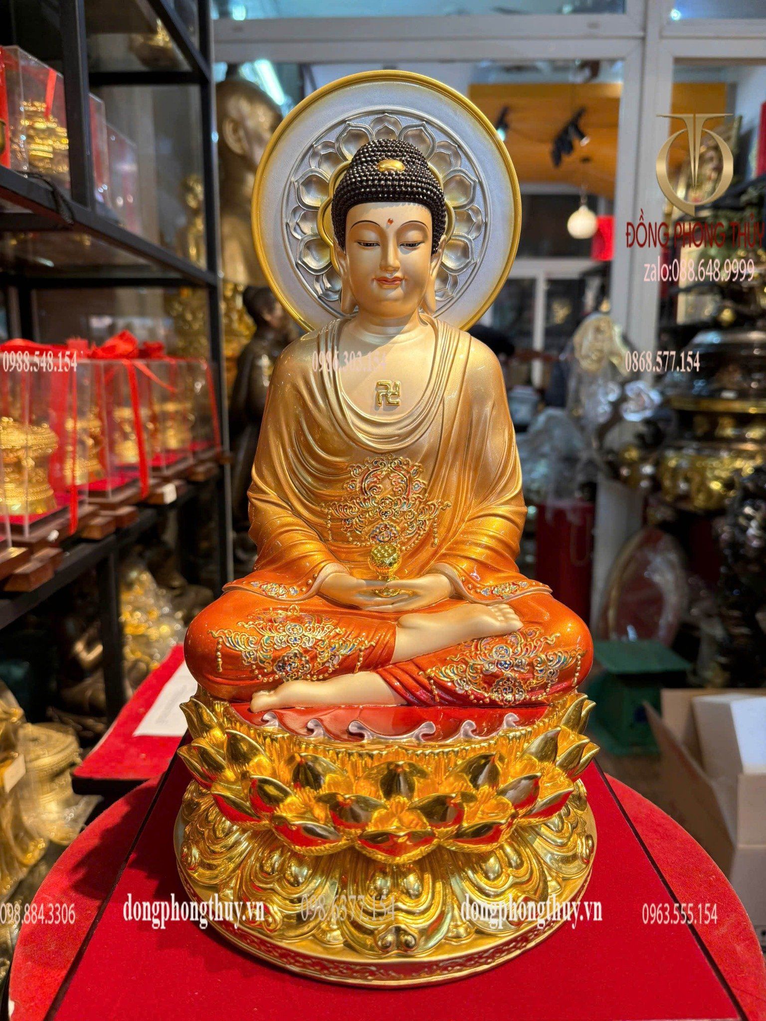 Tượng A Di Đà 30cm dát vàng 24k