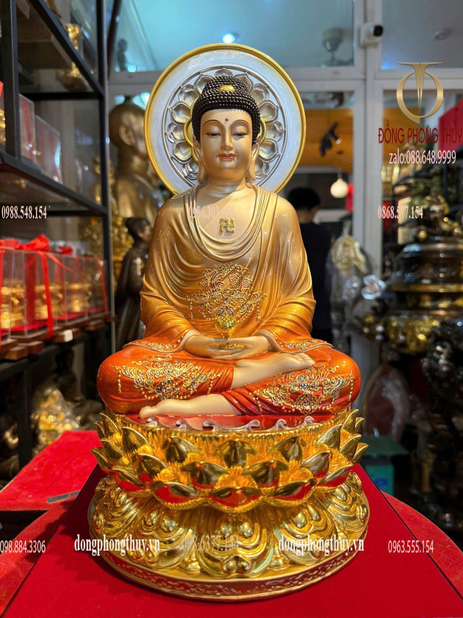 Tượng A Di Đà 30cm dát vàng 24k