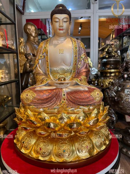 Tượng phật A Di Đà dát vàng 24k VIP Cao 40 nặng 11.8 kg