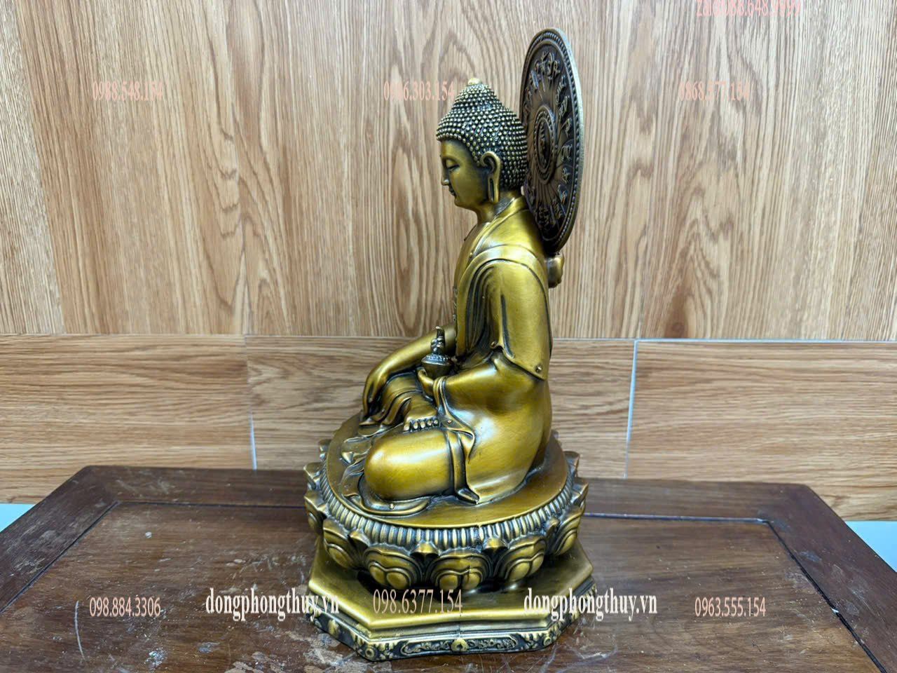 Tượng dược sư bằng đồng cao 32cm ngang 20 sâu 17 nặng 6,4kg
