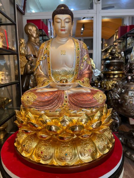 Tượng phật A Di Đà dát vàng 24k VIP Cao 40 nặng 11.8 kg