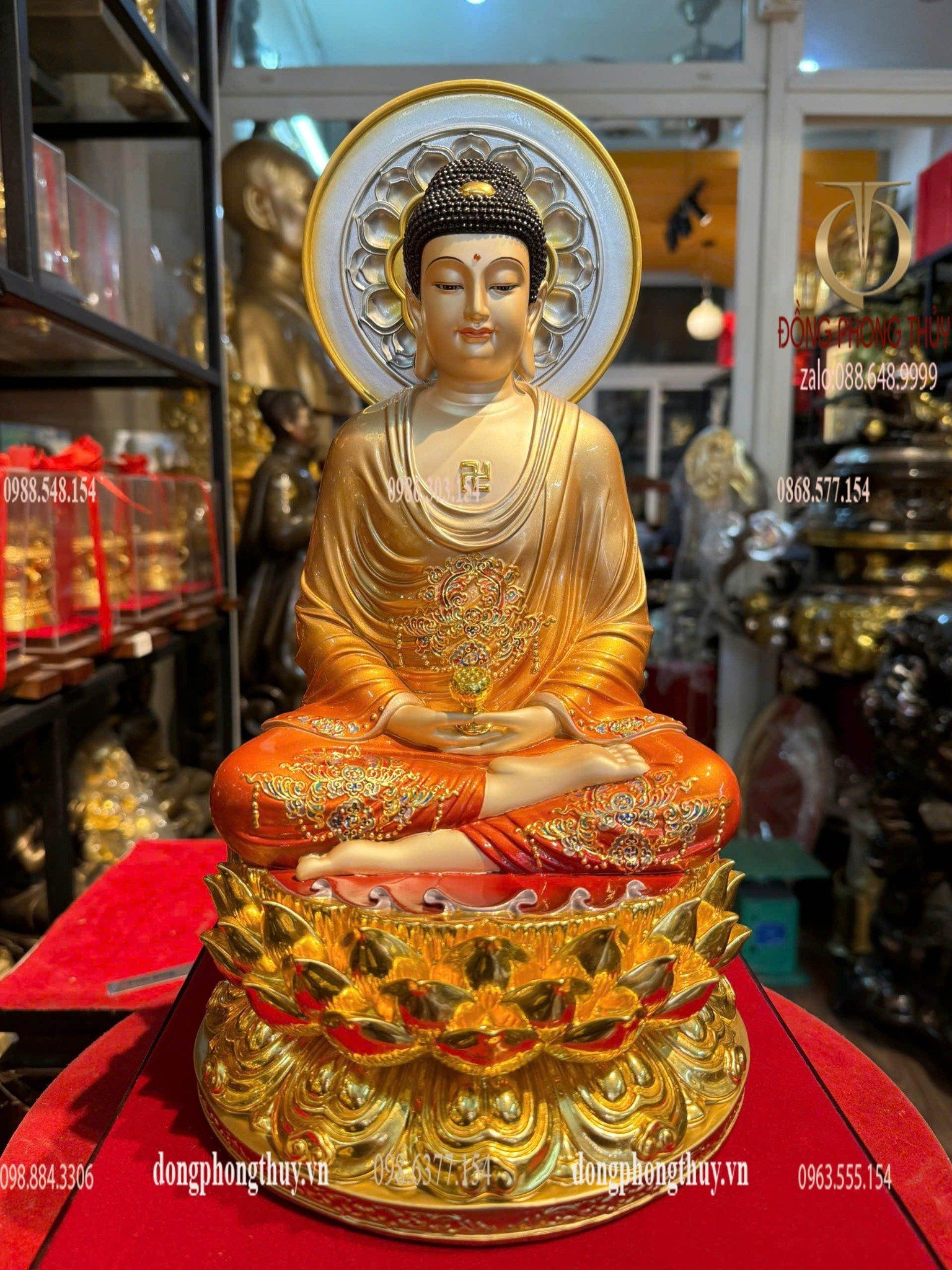 Tượng A Di Đà 30cm dát vàng 24k