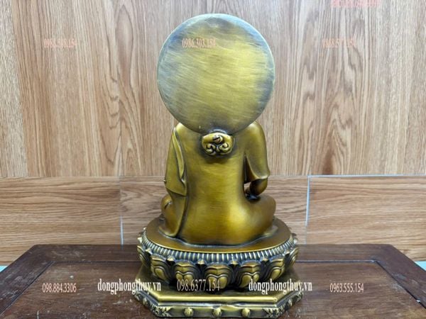 Tượng dược sư bằng đồng cao 32cm ngang 20 sâu 17 nặng 6,4kg