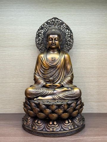 Tượng phật A Di Đà bằng đồng Cao 45cm nặng 12kg