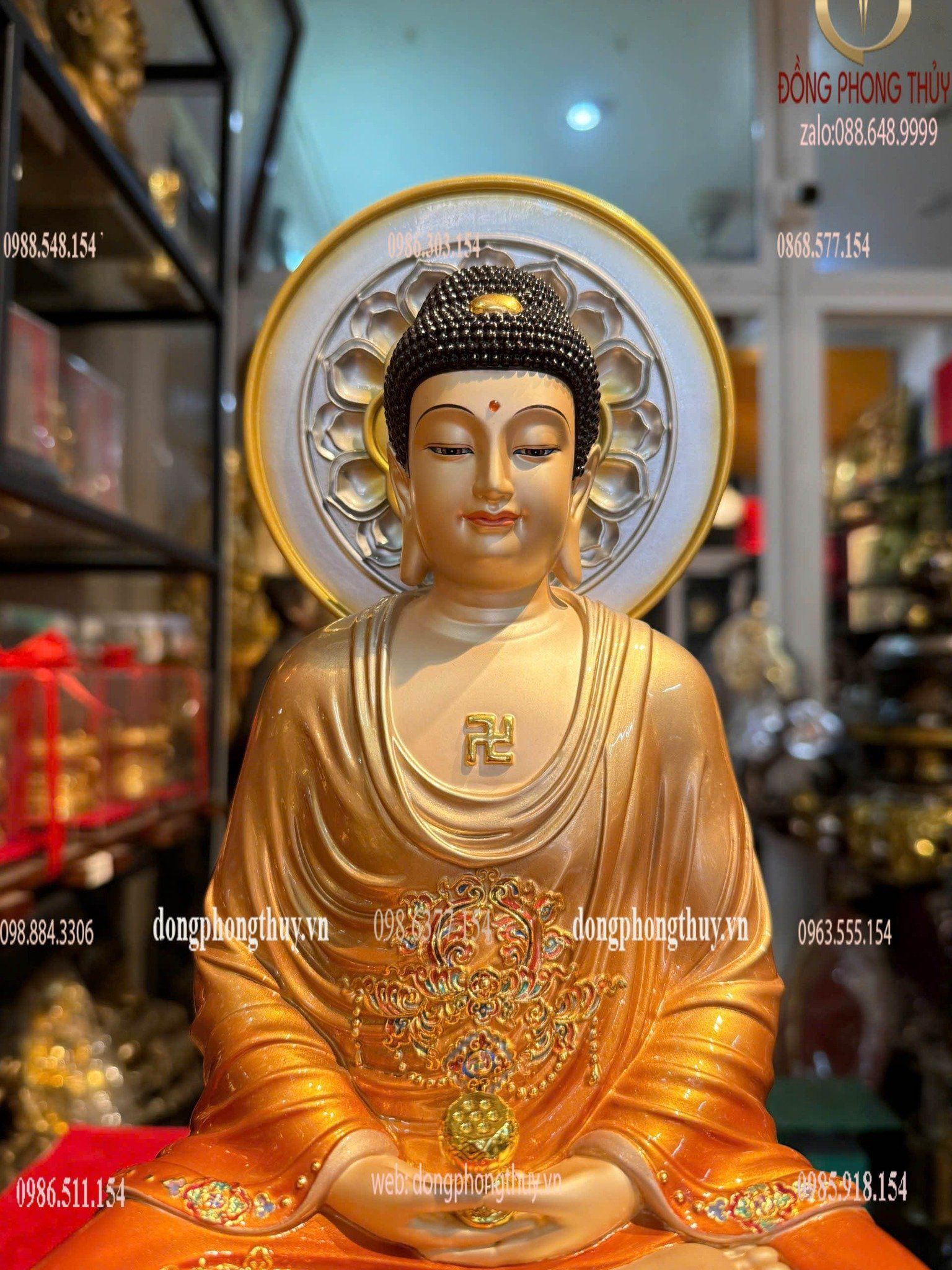 Tượng A Di Đà 30cm dát vàng 24k