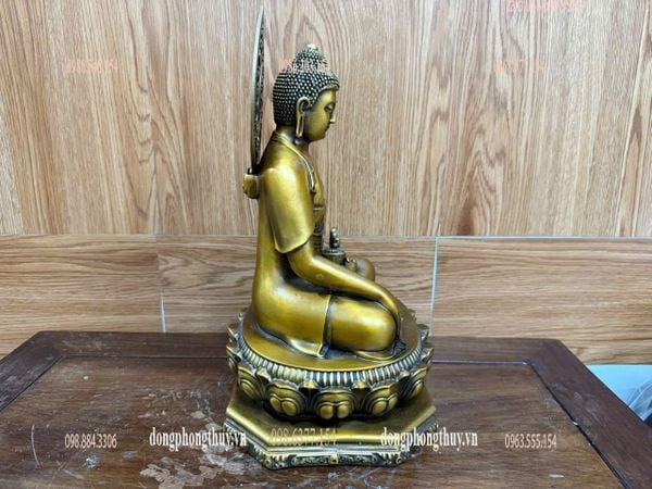 Tượng dược sư bằng đồng cao 32cm ngang 20 sâu 17 nặng 6,4kg
