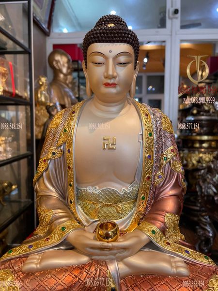 Tượng phật A Di Đà dát vàng 24k VIP Cao 40 nặng 11.8 kg