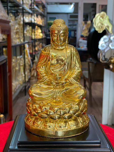 Tượng phật a di đà 17cm dát vàng