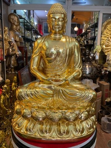Tượng A Di Đà bằng đồng dát vàng 24K cao 50cm