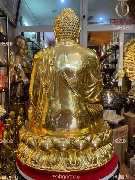 Tượng A Di Đà bằng đồng dát vàng 24K cao 50cm