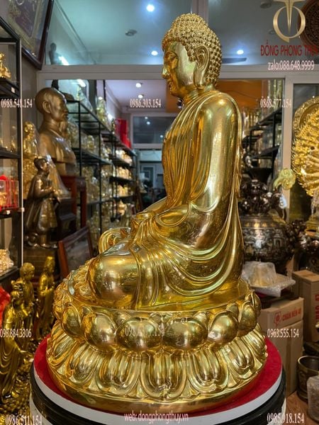 Tượng A Di Đà bằng đồng dát vàng 24K cao 50cm