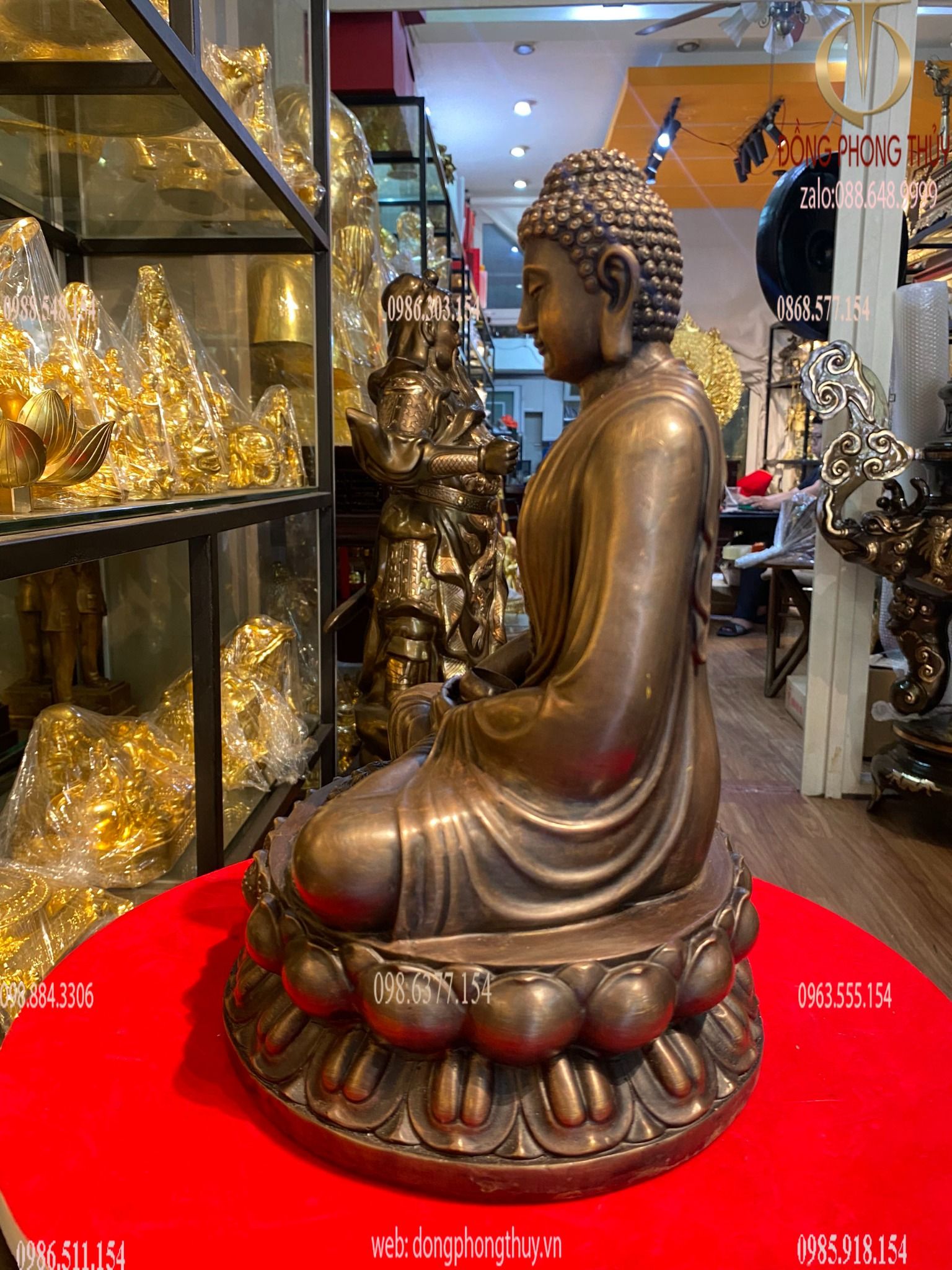 Tượng  A Di Đà bằng đồng hun 30cm