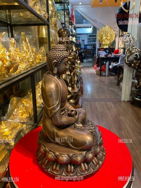 Tượng phật A Di Đà bằng đồng hun 30cm
