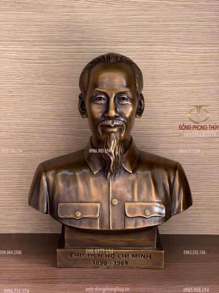 Tượng bác Hồ 42cm -48cm -23cm-30cm bằng đồng màu hun nâu
