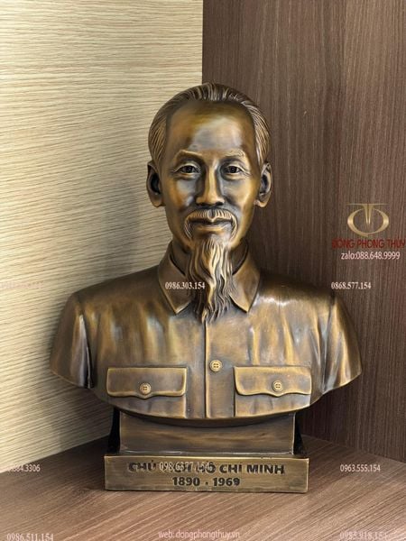 Tượng bác Hồ 42cm -48cm -23cm-30cm bằng đồng màu hun nâu